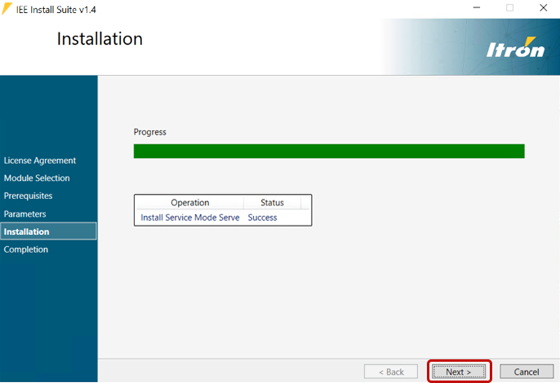 The installation dialog.